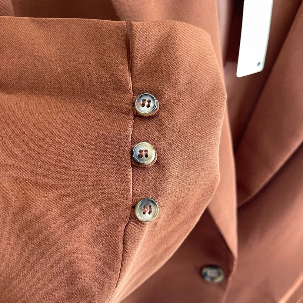 NWT - Jodifl Boss Girl Office Boxy Oversized Relaxed Fit Cropped Rust Blazer - Picture 7 of 8